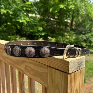 Vintage Appaloosa Leather Belt w/19 Walking Liberty & Eagle Silver Half Dollars